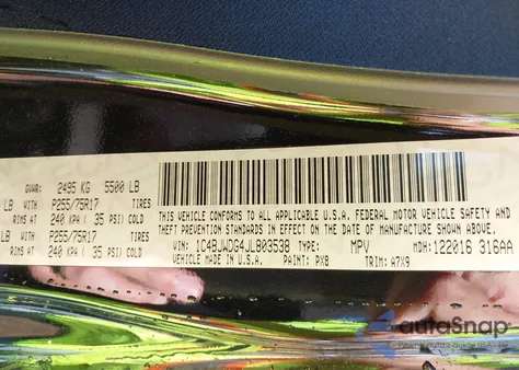 2018 Jeep Wrangler Jk Unlimited Sport S 4X4 from USA, damaged, VIN 1C4BJWDG4JL803538